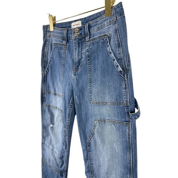 Driftwood Bodega Carpenter Jeans Distressed Cargo Utilitarian Medium Wash Sz 26 - Picture 5 of 10